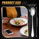 Nuogo 100 Pieces Soup Spoons Set Stainless Steel Spoons Silverware Dessert Dinnerware Bulk Metal Dinner Dinnerware Mirror Polished Tablespoon for Home Restaurant Kitchen Dishwasher Safe
