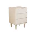 White Nightstand Tall Nightstand with 3 Drawer, Solid Wood Nightstand, Mid Century Modern Nightstand Side Table, Modern Wood Night Stand End Table, Wooden Bedside Table for Bedroom, Living Room