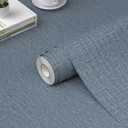 WADILE Grasscloth Peel and Stick Wallpaper 15.7in x 393.7in, Textured Contact Paper for Cabinets, Faux Linen Wall Paper Pull and Stick, Fabric Vinyl Wallpaper Self Adhesive Navy Blue