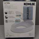 KOHLER 25875-0 Hyten 3" Height, Elevated Soft Close Elongated Toilet Seat, Contoured Seat with Grip-Tight Bumpers, Quick-Attach Hardware, No Slam Toilet Seat, White