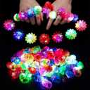 CCINEE 28Pcs Light Up Rings Flashing Colorful LED Rubber Bumpy Jelly Rings Glow in Dark Finger Toys for Party Supplies Prizes Novelty Gifts Party Bag Filler