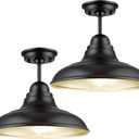 Farmhouse Semi Flush Mount Ceiling Lights, Modern Ceiling Light Fixture with Black Finish for Kitchen, Hallway, Entryway, Dining Room, Bedroom, Cafe, Bar, Living Room, 12"
