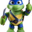 Mattel Teenage Mutant Ninja Turtles: Mutant Mayhem Leonardo Plush Toy with Action & 20+ Sounds, 11-inch Soft Doll with Vinyl Head