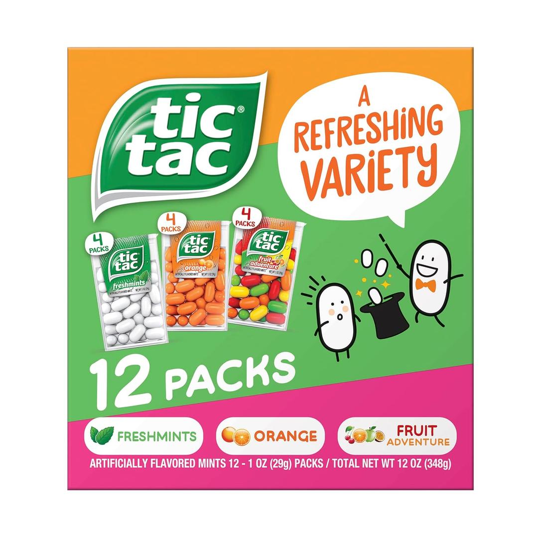 Tic Tac Flavor Variety Pack, Bulk 12 Pack, On-The-Go Refreshment, 1 oz Each (EXP 01/01/26)