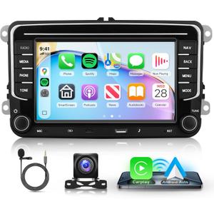 8 Core 6G+128G Car Radio Stereo for VW Volkswagen Seat Golf Passat Jetta Beetle Tiguan Touran EOS, CarPlay Android Auto, 7'' Touch Screen Stereo with Backup Camera, Bluetooth Radio for VW, GPS WiFi