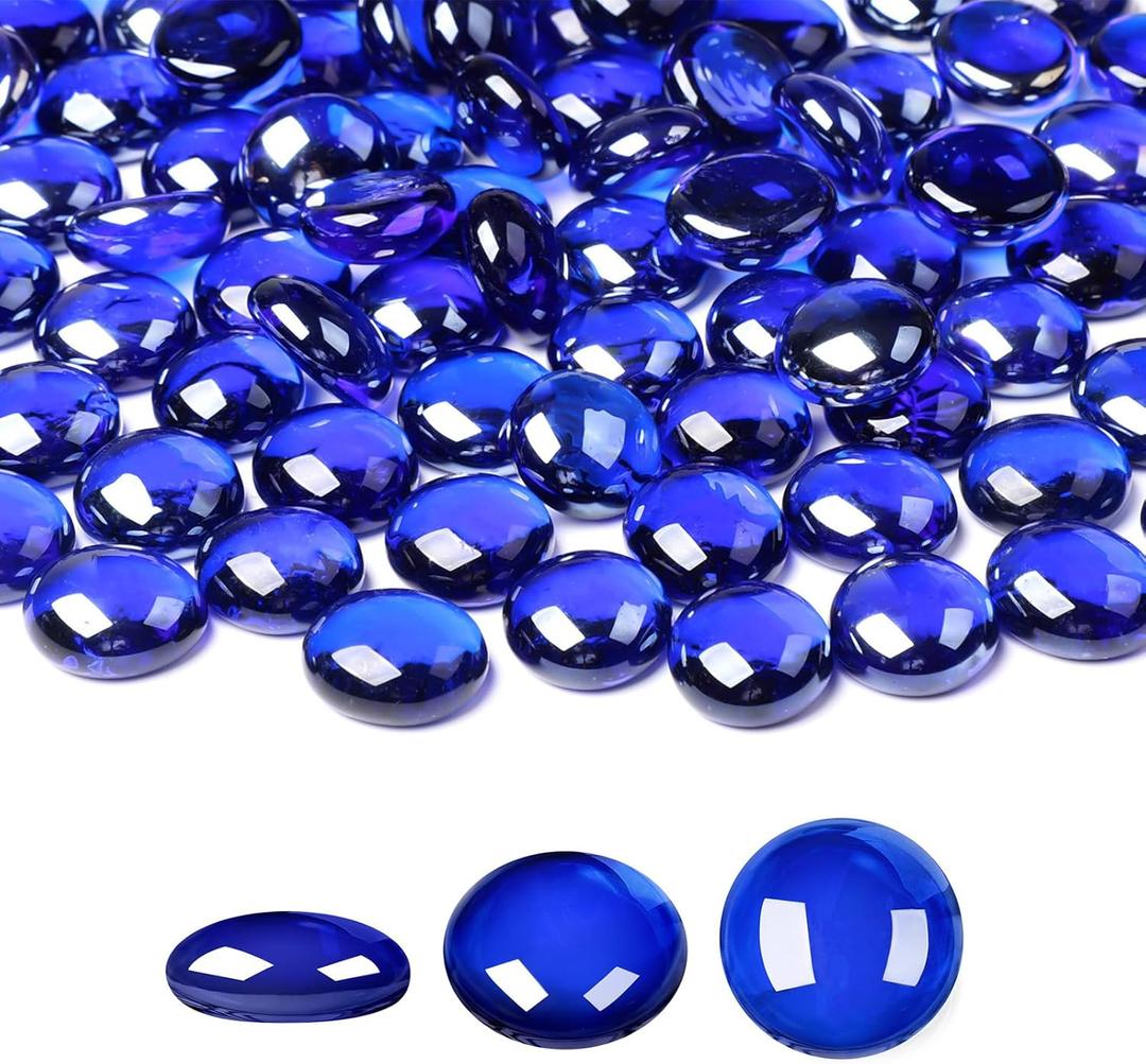 SUREAM Glass Beads for Vases, 1 LB Vase Fillers for Centerpieces, Vase Filler Beads for Table Fish Tank Aquarium Gravel Home Decoration(Deep Blue)