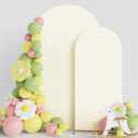 Asee'm Wedding Arch Cover Fitted Spandex Covers (7.2FT, 6FT) 2-Sided Round Top Chiara Backdrop Stand Cover Set of 2 for Party Birthday Banquet Decoration Ivory