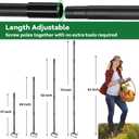 Garden Hoe, 72 Inch Soil Tiller Cultivator Stirrup Hoe, Heavy Duty 2-in-1 Garden Tool with Adjustable Long Handle, Action Scuffle Loop Hoe with Rake for Flower Beds, Garden Loosening Weeding Digging