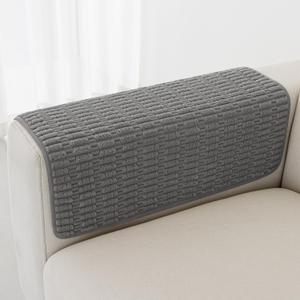 Foxdecor Couch Arm Covers Sofa Arm Cover, Arm Chair Covers Set of 2, Non-Slip Chair Arm Covers, Arm Rest Cover for Sofa, Armchair Slipcovers Couch Protector (Dark Grey 18x28 inch)