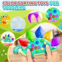 UIIOPJIOM 2PC Dinosaur Color Sorting Sensory Toys for Toddler, Montessori Toy Learning Activities Quiet Calm Down Fidgets for Classroom Valentine for 3 4 5 Year Old Boy Easter Basket Stuffer Gift