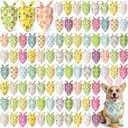 Abbylike 100 Pcs Easter Dog Bandanas Bulk Bunny Egg Carrot Bandanas for Dogs Triangle Kerchief Bibs Scarf Set for Pet Costume Easter Photo Props Accessories Pet Shops, 25 Styles (25.6 x 17.7 x 17.7)