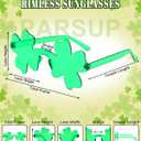 20 Pairs St. Patricks Day Glasses, Irish Green Four Leaf Shamrock Glasses Eyeglasses for Saint Patricks Day Party Props Favors, Saint Paddy Day Accessories (Green)