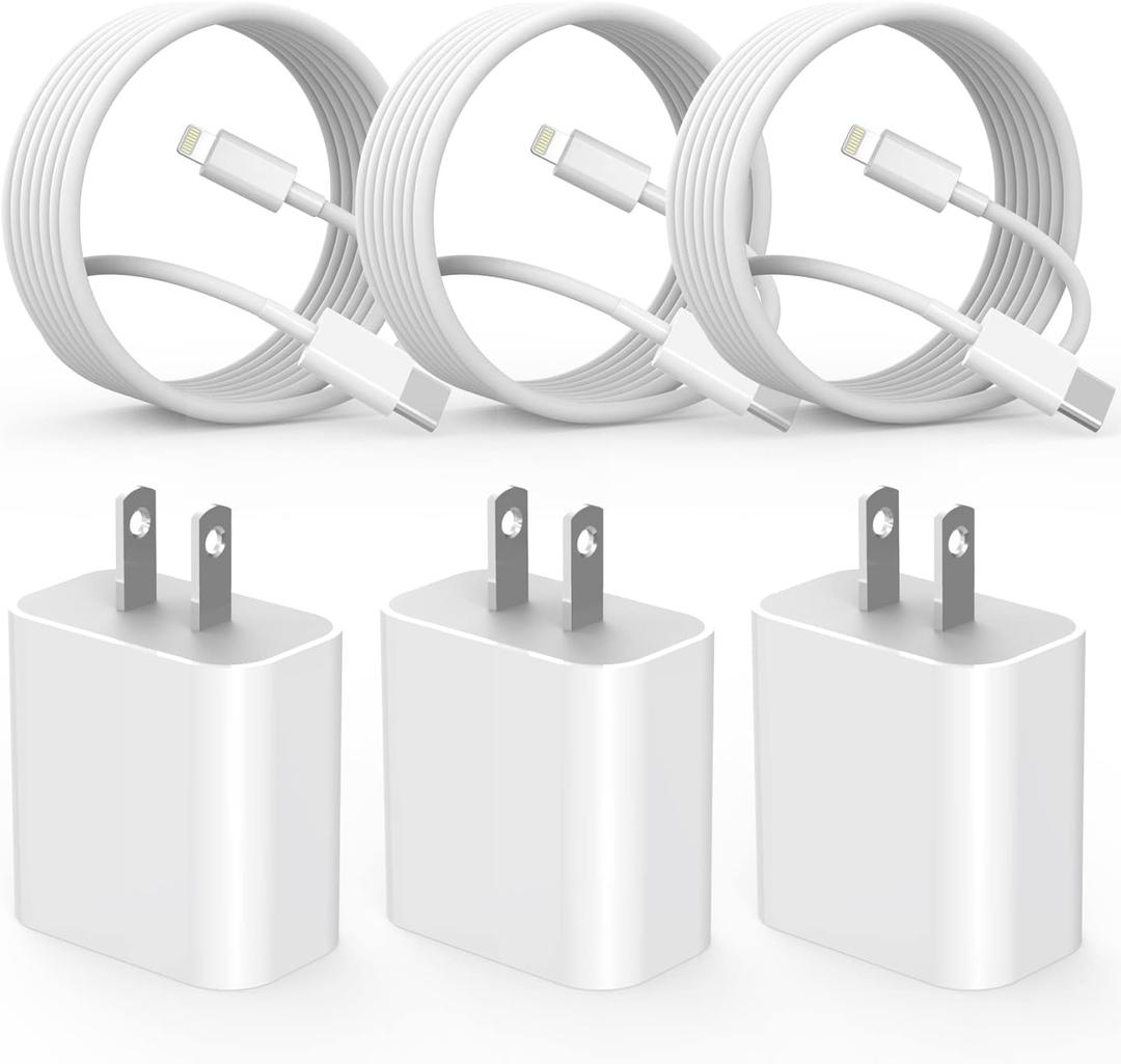 Fast Charger iPhone,i Phone Charge Cable,3Pack iPhone Charger Fast Charging 6Foot Phone Charging USB C Charge Adapter 6FT Type C to Lightning Cable for iPhone 14 Pro Max/14 Plus/13/12 Mini/11/10/XS/SE
