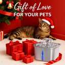 Veken Innovation Award Winner Stainless Steel Cat Water Fountain, 95oz/2.8L Automatic Pet Fountain Dog Water Dispenser with Replacement Filters & Silicone Mat, Gifts for Christmas, Cats, Dogs (Silver)