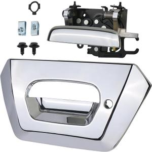 APPERFiT Tailgate Handle Latch with Bezel Trim (Chrome) Compatible with Chevy Chevrolet Avalanche 1500 2500 Pickup Truck 2002 2003 2004 2005 2006 Replaces 15086873 19209650 GM1915115