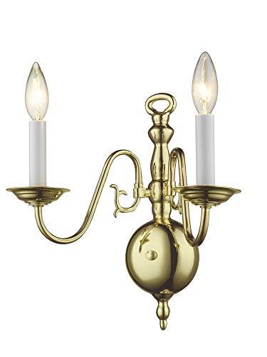 Livex Lighting 5002-02 Williamsburgh 2 Light Polished Brass Wall Sconce