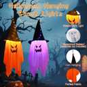 2 x 2PCS Halloween Decorations, 42"x14" Glowing Ghost Outdoor/Indoor Lights with 8 Lighting Modes, Waterproof Battery Case for Garden, Yard, Haunted Halloween Party