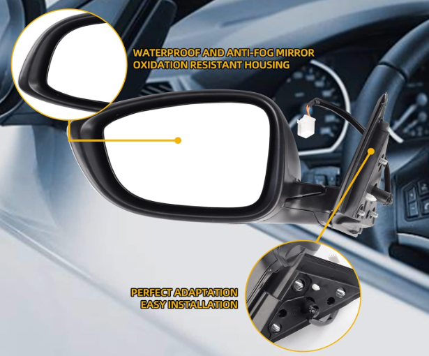 Dasbecan Left Driver Side Mirror Assembly Compatible with Honda Accord LX Sport 1.5T 2018-2022 Power | Non-Heated | Gray Repalces# HO1320328 76258-TVA-A02, Modern Steel Metallic-3Pins