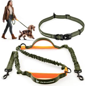 Exquisite HandsFree Leash for Medium Dogs: Ultimate Comfort & Freedom for Running, Walking, Hiking. Premium Quality, Durable & Versatile Waist Dog Leash Belt. Your Dog Will Love It 59" 10-35lbs