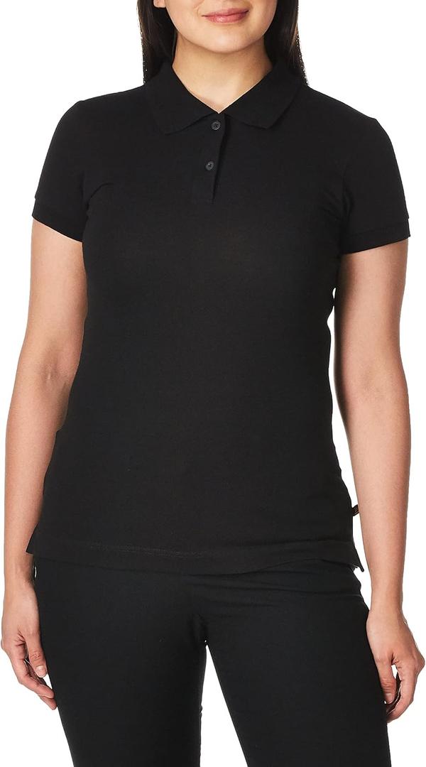 Lee Uniforms Juniors' Stretch Pique Polo Shirt (Small, Black)