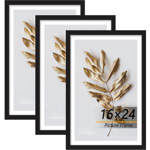 16x24 Picture Frame Black 3 Pcs set can Display on the Wall