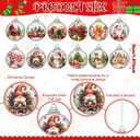 Giegxin 24 Pcs Christmas Ball Ornaments for Tree Fabric Balls Xmas Ornament Santa Claus Snowman Gnomes Printing Decorative Pendant Gifts for Holiday Christmas Winter Decorations Home