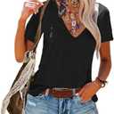 Topstype Deep V Neck T Shirts for Women Short Sleeve Sexy Tops Low Cut Cleavage T Shirt, Small Size