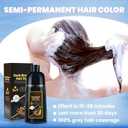 2 x IIIMEIDU Dark Brown Hair Dye Shampoo 3 in 1 for Gray Hair, Herbal Ingredients Shampoo Hair Dye for Women Men, Grey Coverage 500ml