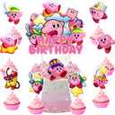 25pcs Star Cake Decorations with 1pcs Cake Topper, 24pcs Cupcake Toppers for Star Birthday Party Supplies