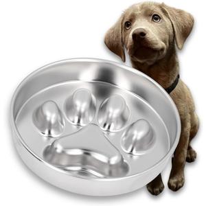 STRUNGZ Stainless Steel Slow Feeder Dog Bowl - 2 Cups Capacity With Non-Slip Silicone Base