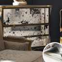 Vintage Foxed Paint Silver Spots Antique Chrome Reflective Style Wallpaper, Grunge Peel and Stick Contact Paper for Wall Furniture Vanity Dresser Home Decor, 15.35"x39.37"