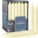 Hyoola Taper Candles - 6 Inch Ivory Dripless, Unscented Dinner Candle - 36 Pack European Made Candles 5 Hour Burn Time