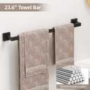 10-Piece Black Bathroom Hardware Set SUS304 Stainless Steel, 223.6" Towel Bars, 2 Towel Rings, 2 Toilet Paper Holders & 4 Towel Hooks Wall Mounted Bathroom Accessories Set