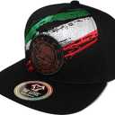 TOP Level Men's Adjustable Cotton Snapback Cap 2, (Mexico Flag_black)