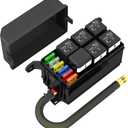 Joinfworld Relay Box 12V Relay Fuse Box Automotive Waterproof Fuse and Relay Box Pre-wired with 6 Relays and 6 ATC/ATO Blade Fuses for Car Truck Jeep Boat (Normal)