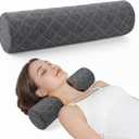 Cervical Memory Foam Neck Roll Pillow Support Pillows for Sleeping 3.9in H Small Round Circle Cylinder Pillow for Neck Back Lumbar Leg Yoga Pain Relief (Gray M)