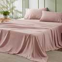 Bedsure King Size Sheets Set - 4 Pieces Soft King Sheets - Breathable & Cooling - Hotel Luxury - Easy Care Polyester Microfiber Bedding for Women, Men, Dusty Pink