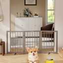 Cideny Free Standing Dog Gate Indoor, Foldable Dog Gate for Doorways Stairs Hallways, 3-Panel Freestanding Pet Gate with Support Feet for Stability, Folding Puppy Gate Easy to Move, Doggy Gate 54"x24"