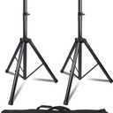 2 Pack Universal Speaker Stands Pair, Height Adjustable Tripod from 35 to 60 Inch 35 MM Compatible Insert with Carrying Bag for Stage