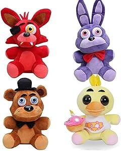Mokorety FNAF Plush Set  FNAF Security Breach Plushies for Game Fans (Classic) 4 Pack