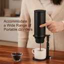 Pour Over Coffee Maker Stand,Adjustable & Foldable Portable Electric Espresso Machine Stand,Holder for Coffee Grinder,Universal Dripper,V60 Dripper,Travel Coffee Maker, Press Black