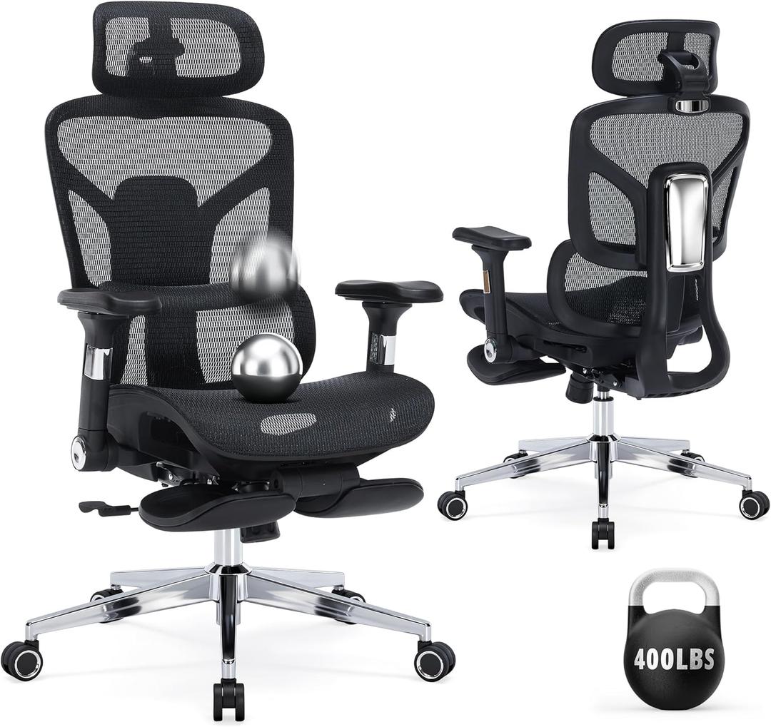 High Back Mesh Ergonomic Office Chair, Heavy Duty Computer Desk Chair, Oversized
