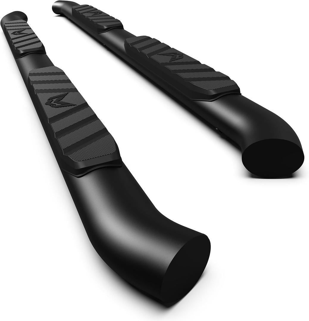 MaxMate 3.5" Oval Nerf Bar Side Steps Compatible with 2002-2008 Dodge Ram 1500; 2003-2009 2500 3500 | Quad Cab | SS2D35178MX | Side Rails Running Boards (Matte Black)