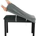 SINOSSO Soft Velvet 2-Person Piano Bench Cover, (27.5"- 36.5") L x (12"- 16") W Rectangle Stretch Washable Stool Upholstered Protector Slipcover, (M, Dark Grey)