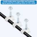 2 x White Cable Clips with Inserted Screws, Flexible Single Cable Screw Clips, Electrical Wire Fastener, 100 PCS