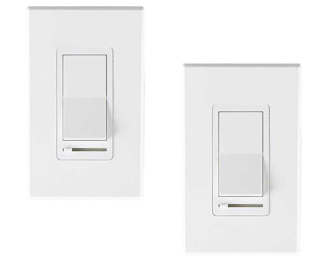 CLOUDY BAY in Wall Dimmer Switch for LED Light/CFL/Incandescent,3-Way Single Pole Dimmable Slide, 600W max Incandescent,150W max Dimmable LED/CFL, Cover Plate Included, Pack of 2