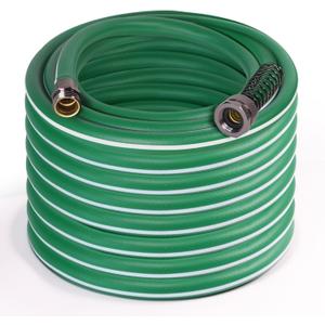 Heavy Duty Garden Hose 100 ft  Outdoor Hybird Water Hose with Solid Fitting - Flexible, Kinkless, Lightweight Garden Hose for Lawn Watering, Car Washing - Burst 500 Psi (100 ft) (Green)
