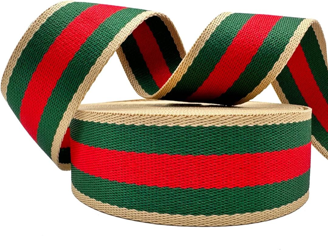 Polyester Webbing Strap 1.5 inch Wide 12 Yard Striped Nylon Webbing for Bag Straps Replacement Crossbody