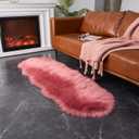 EasyJoy Ultra Soft Fluffy Shaggy Area Rug Faux Fur Rug Chair Cover Seat Pad Fuzzy Area Rug for Bedroom Floor Sofa Living Room (2 x 6 ft Sheepskin, BlushPink)