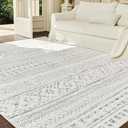 PADOOR 6x9 Area Rug, Washable Boho Rug, Grey, Soft, Non Slip, Machine Washable, Indoor, Bedroom, Living Room, Dining Room, Play Room